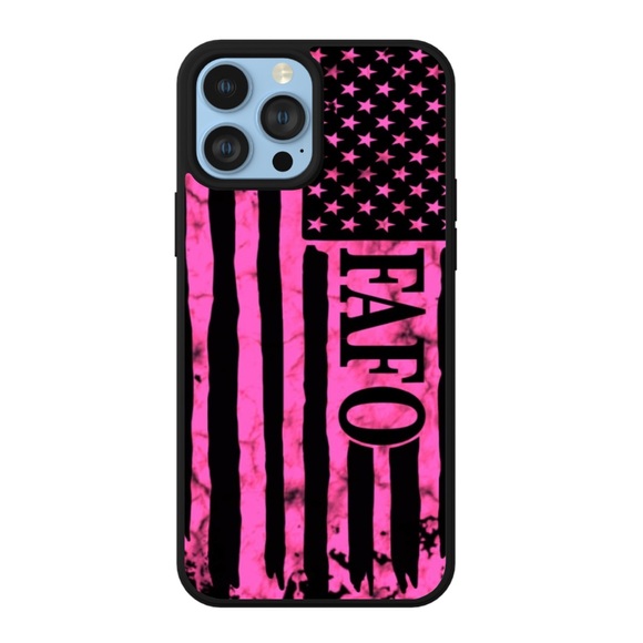 Pink American Flag FAFO Print Phone Case - Picture 3 of 10